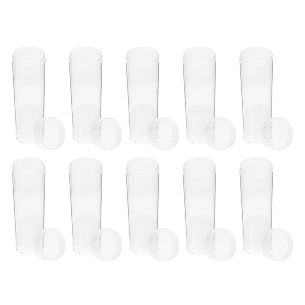 10 Pcs Empty Commemorative Coin Box Cases for Collectors Coins Plastic Quarter Tubes Holder Collecting Supplies