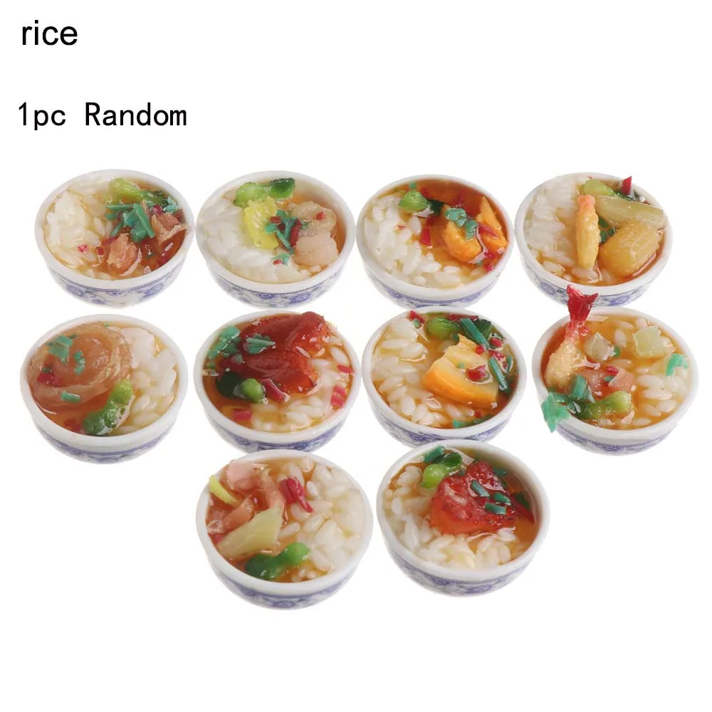

1PC Random Chinese Accessories DIY Miniature house Fake Food Dollhouse Decoration Kitchen