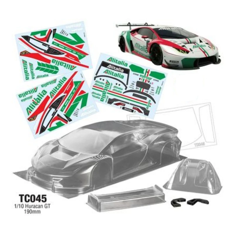 

TC045 1/10 Huracan GT On Road Rc гоночный автомобиль, прозрачный корпус с лампой чашки/цветные декоративные наклейки