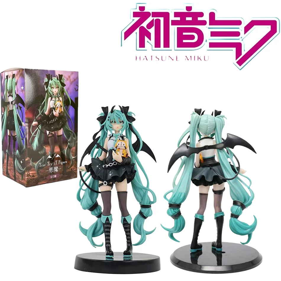 Anime Little Devil Hatsune Miku Handgemachter kleiner Waschbär Chuyin Dark Angel Handgefertigtes PVC-Modell Animationsperipherie