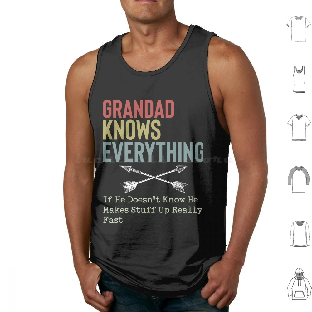 Grandad-Knows-Everything Tank Tops Vest Sleeveless But Grandad Knows Lot But Grandad Knows But Grandad Knows Everything Black