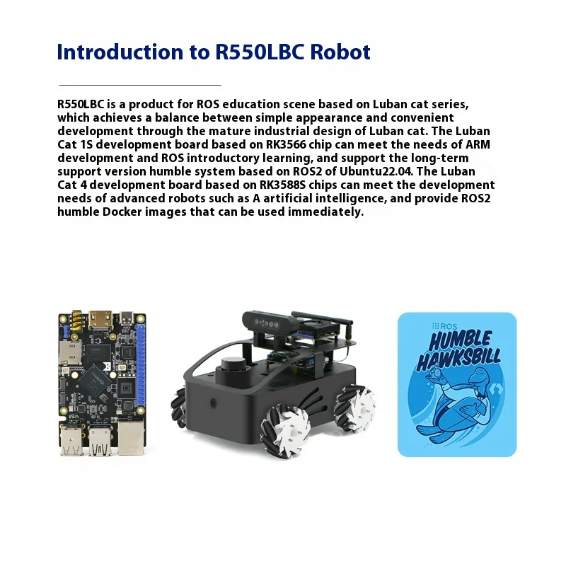 ROS robot Luban Cat 1S/4 embedded development board RK3566 with industrial design chassis compatible with Raspberry Pi