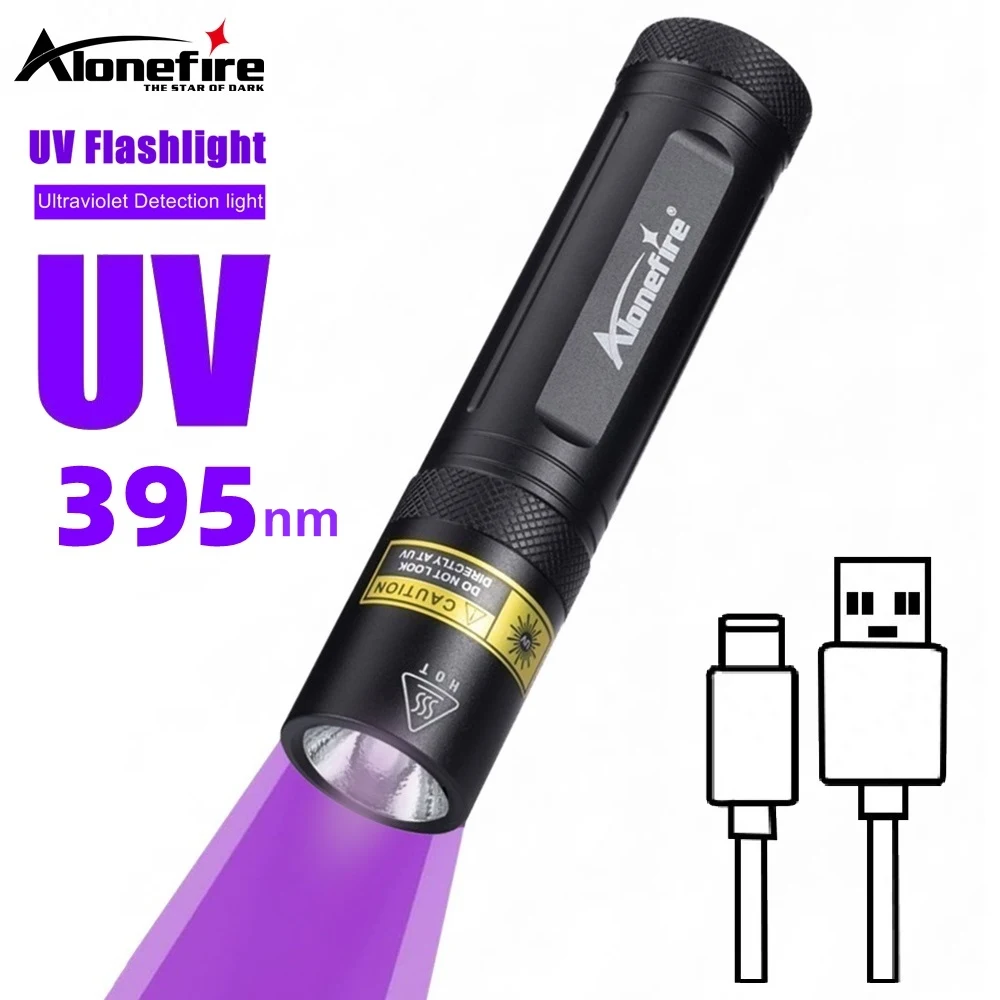 10W UV 395nm High Power LED Flashlight USB Rechargeable Ultraviolet Resin Nail polish Curing Pet Stains Scorpion Detection light