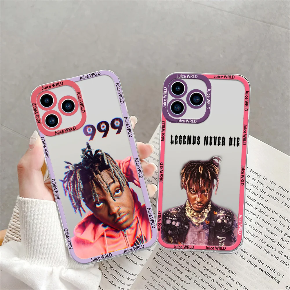 Singer J-Juice W-WRLD Phone Case for iPhone 12 11 13 14 15 16 Max Pro Plus Transparent Bezel Shell