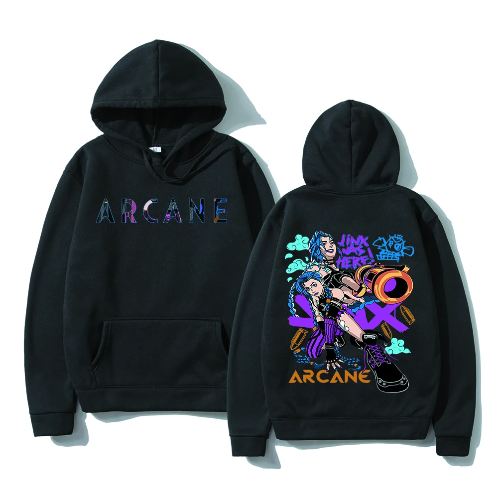 Anime Arcane Jinx Hoodie Hot Fashion Women Aesthetic Graphic Hoodies Unisex Autumn Winter Casual Vintage Pullovers Sweatshirts