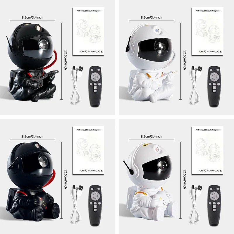 Led Galaxy Projector Night Light Star Astronaut Atmosphere Projector Lamp for Home Decorative Bedroom Children Kids Gift