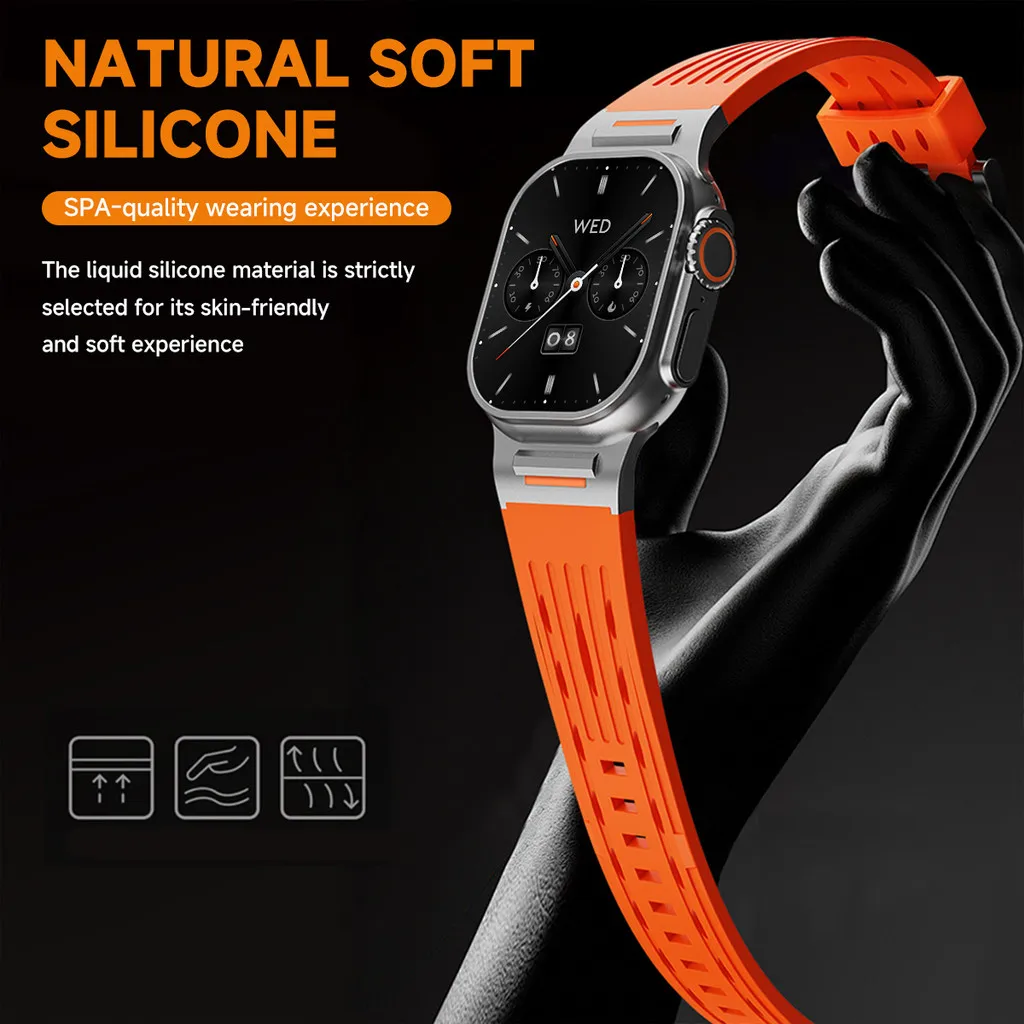 Breathe Sports Silicone Strap for Apple Watch S12 S11 S10 46mm Ultra4 49mm for IWatch Series 9 8 7 6 5 4 Se3 45/44/42mm Bracelet image 6