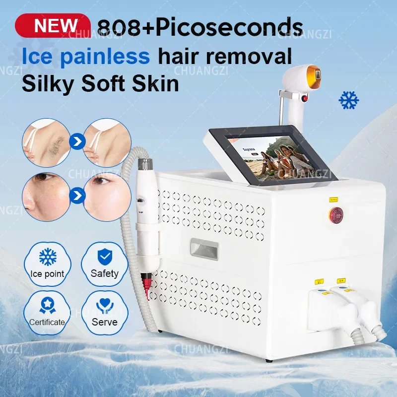 2024 New 808nm Diode Laser Hair Removal Machine 755 1064 808nm Alexandrit Ice Platinum Painless epilator Champagne Gold limited