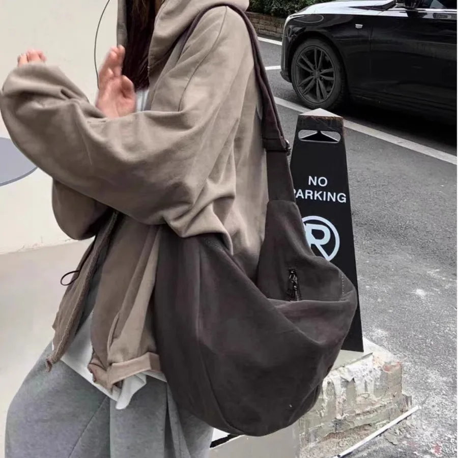 

Miyagawa Lightweight Travel Retro Autumn Winter Hobos Bag Crossbody Shoulder Bag Male and Female Large Capacity Computer Bag