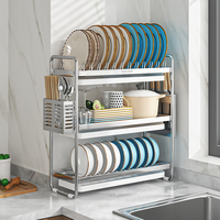 2/3-tier 304 stainless steel Dish Drying Rack Compact Kitchen Dish Rack  Dish Drainer with Utensil Holder NEW 2025
