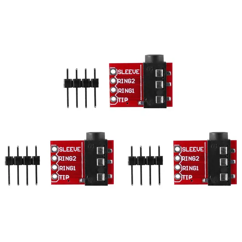 BNVN-3X TRRS Placa Adaptadora con Conector de 3.5mm para Auriculares, Video, Audio, MP3, Módulo Conector Profesional
