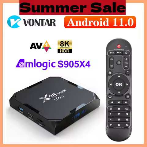 X96Max Plus Ultra TV Box Android 11 Amlogic S905X4 Android 11.0 Media Player AV1 BT Dual Wifi Youtube X96 Max 8K Set Top Box