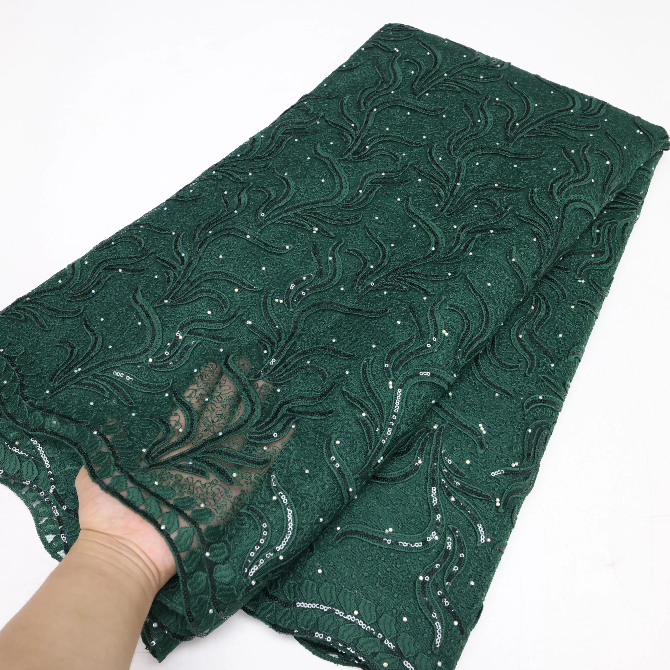 New Elegant Tissue Net Lace Fabric Women Beauty Tulle Lace Nigerian African Water Soluble Cord Lace Fabric For Wedding Dress Sew