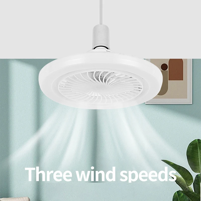 E27 Modern LED Fan Light Remote Control Lamp For Study Aisle Living Room Bedroom Kitchen Ceiling Fan Light Three-speed Switch