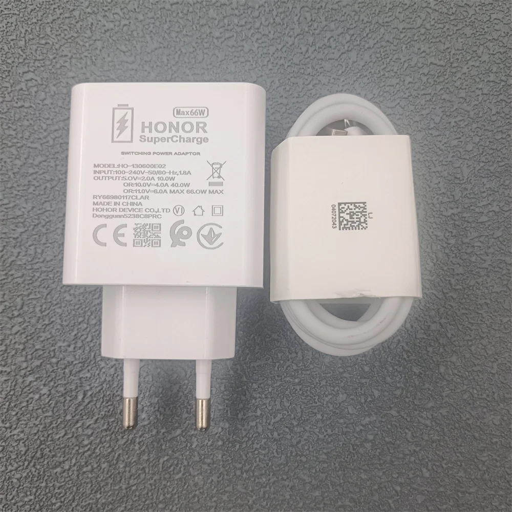 Original HONOR 66W EU US Charger Super Charge Fast Wall Adapter 6A USB Cable For Honor X9C 90 80 Pro Magic 7 Lite Vs3 V3 V2 Vs2 - náhled 6