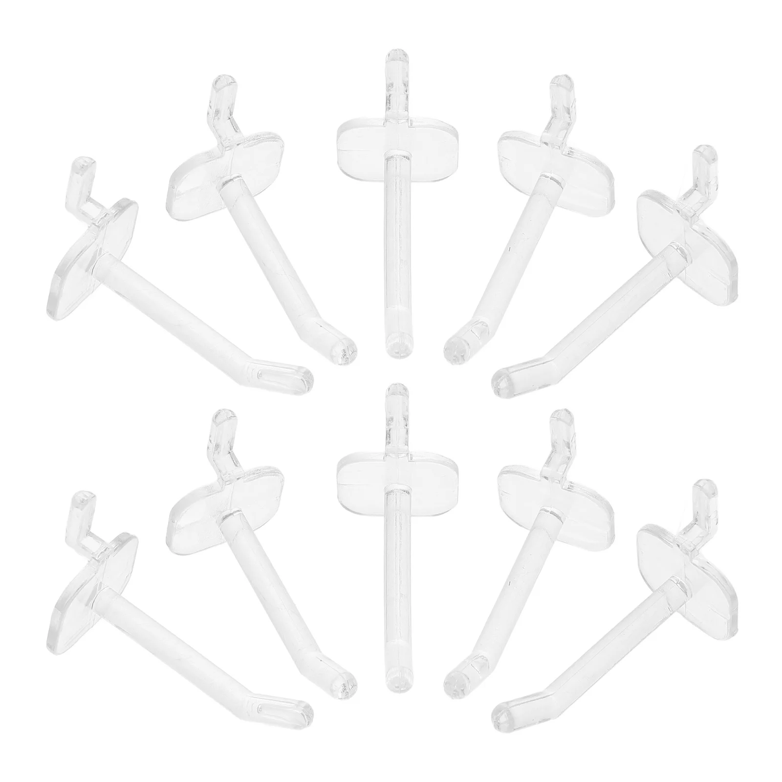 50 Uds. Ganchos de plástico transparente para tablero perforado, duraderos, fáciles de usar, perfectos para organizar herramientas, accesorios, ganchos para tablero perforado