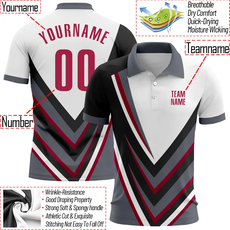 

Summer Shirts Women For Men Personalized V-Shaped Graphic Polo Shirt 3D Print Golf Shirts Custom Your Name, Number, Team Name