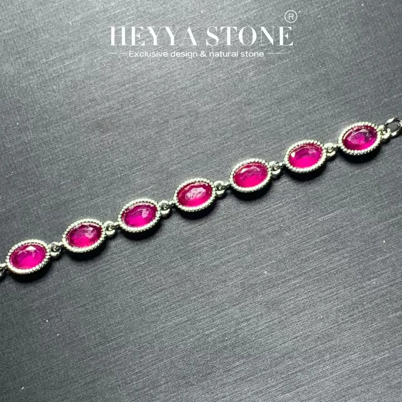 HEYYA STONE Natural Ruby Bracelet Energy Healing Fine Jewelry Stone Gemstone Classic Style Cure Yoga Relief