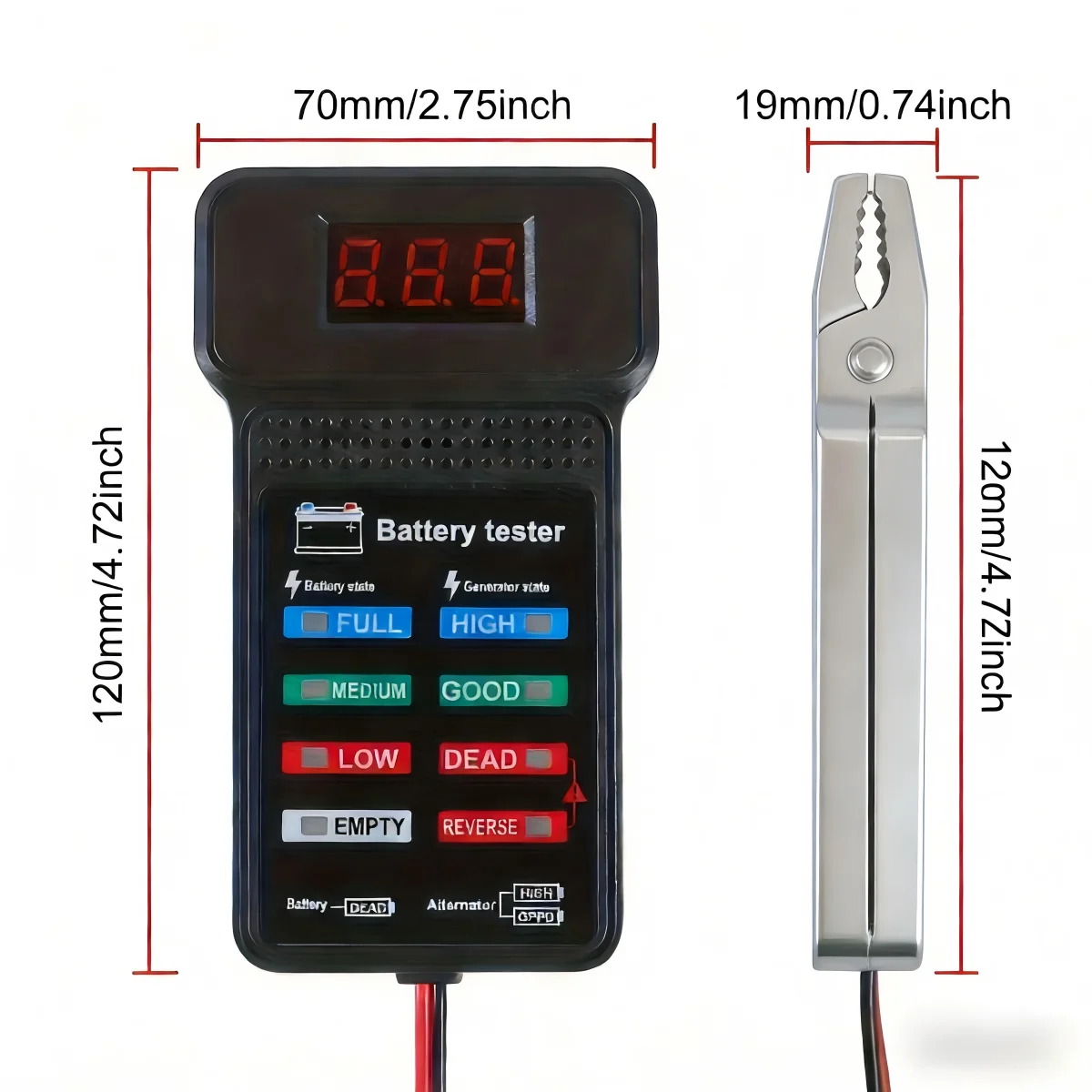 Smart Car Battery Tester, Suitable for Home Self-Checking/Repair Shops, One-Click Diagnosis of Life Span and Capacity, Quick Fault Identification, Intuitive Data Display, Compatible with Multiple Car Models, a Tester That Can Be Used in 10 Different Scenarios view 2