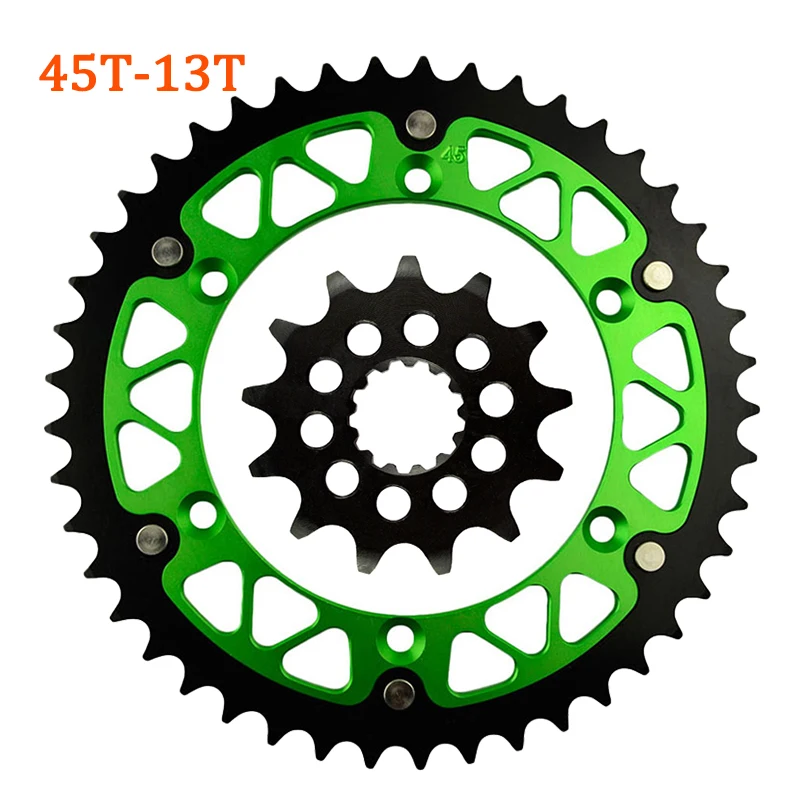 Motorcycle 520 45T-52T 13T Front Rear Sprocket For KAWASAKI KLX450R KX450F KLX450 KX450 KLX KX 450 R F 450R 450F