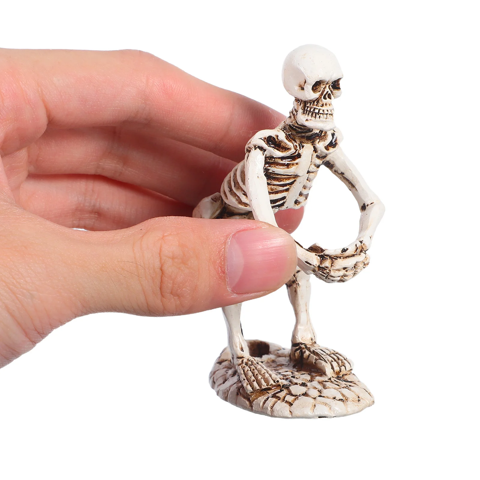 

1Pcs Skull Shape Pen Holder Resin Desktop Organizer Gothic Makeup Brush Storage Rack Tabletop Decoration Halloween