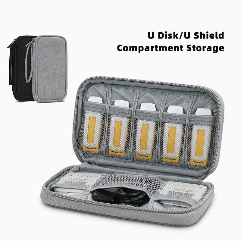 Travel Portable Handbag Mini USB Data Flash Drive Earphone Cable Case Digital Storge Bag U Disk Case Memory Card Organizer Bags