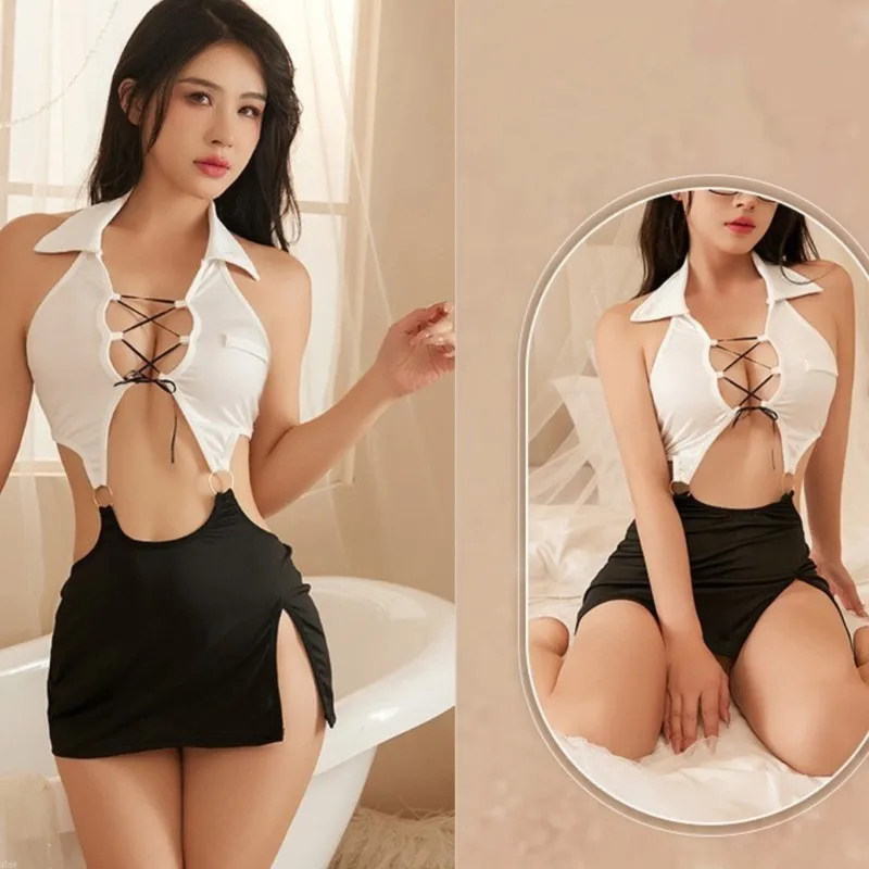 Sexy Lingerie Woman Secretary Pack Hip Skirt Nightclub Large Uniform Temptation Sex Babydoll Erotic Sexy Cosplay Women's Costume