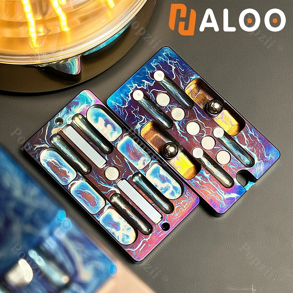 HALOO PLAYER Storm Titanium EDC Mechaniczny Magnetyczny Slider Antystresowy Zabawka do Fidgetowania Gadżety do Redukcji Stresu w Biurze Zabawki Przeciwdziałające Lękowi