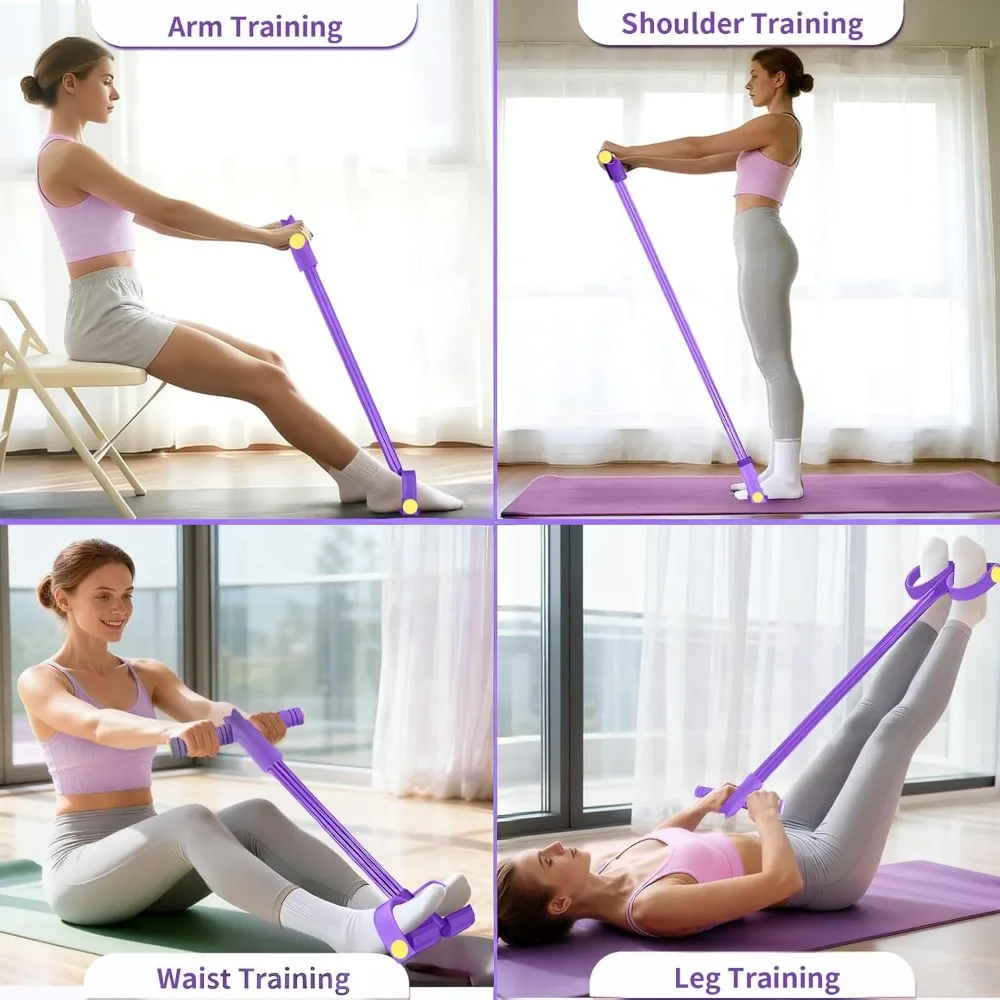1 Stück elastisches Seil, Yoga-Pedalspanner, Widerstandsband, verwendet für Bauch-/Taille-/Arm-/Bein-Dehnungs- und Schlankheitstraining – Detail 6