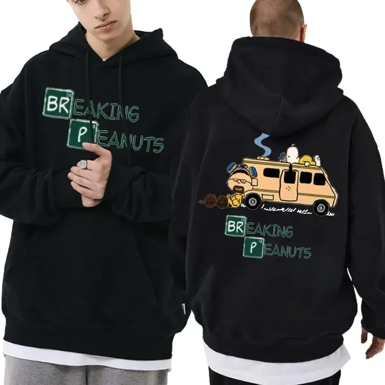 

Anime Cartoon Breaking Bad Walter White Jesse Pinkman Print Hoodie Tops Heisenberg Men Women Fleece Cotton Oversized Sweatshirts