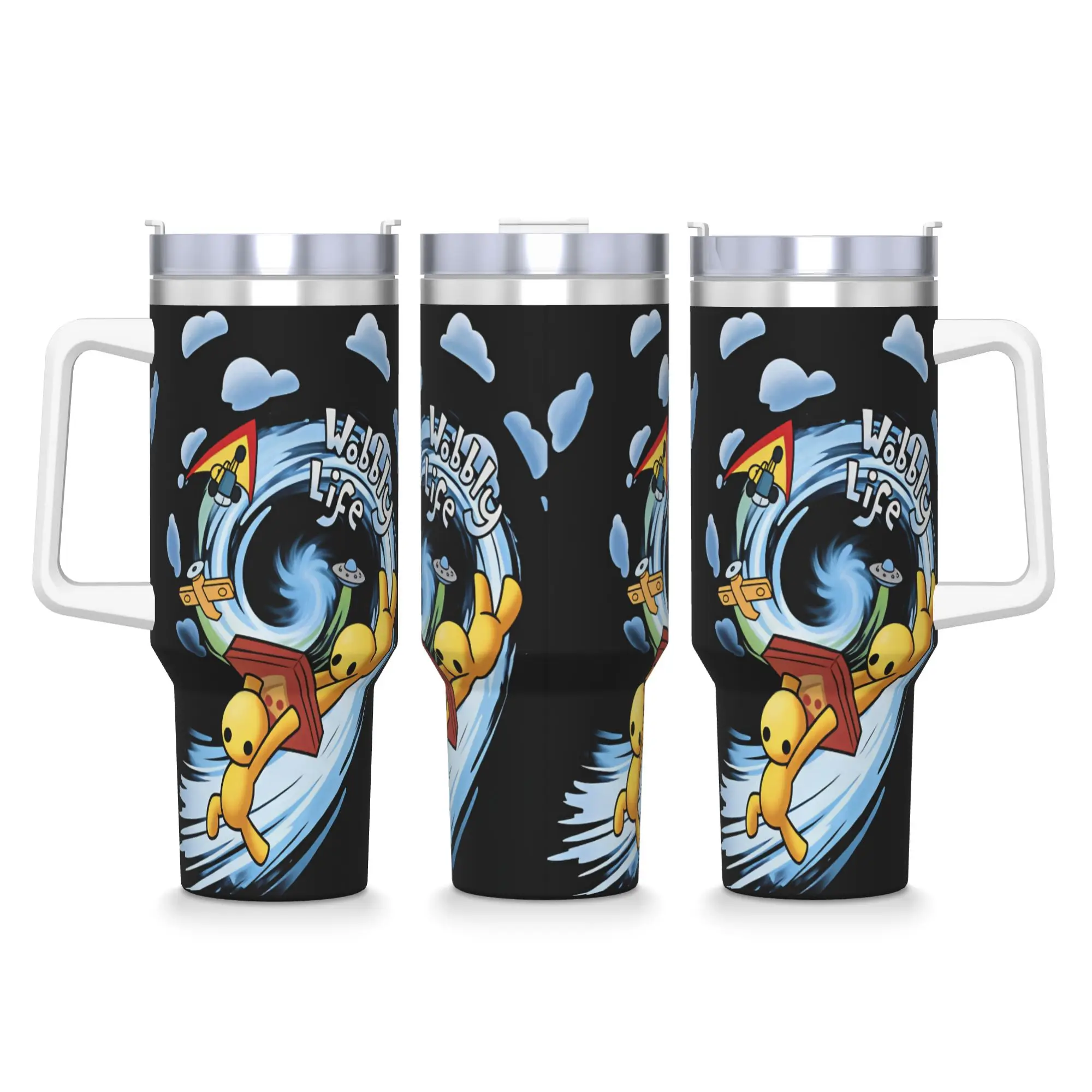 Wobbly Life Online Game Stainless Steel Tumbler  Travel Car Mugs 40oz Thermal Mug Keep Heat Cold Drink Milk Tea Water Bottle