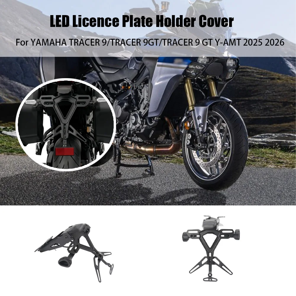 

For YAMAHA TRACER 9/9GT/9 GT Y-AMT 2025 2026 LED license plate holder Tail tidy Rear Fender License Plate Holder Cover