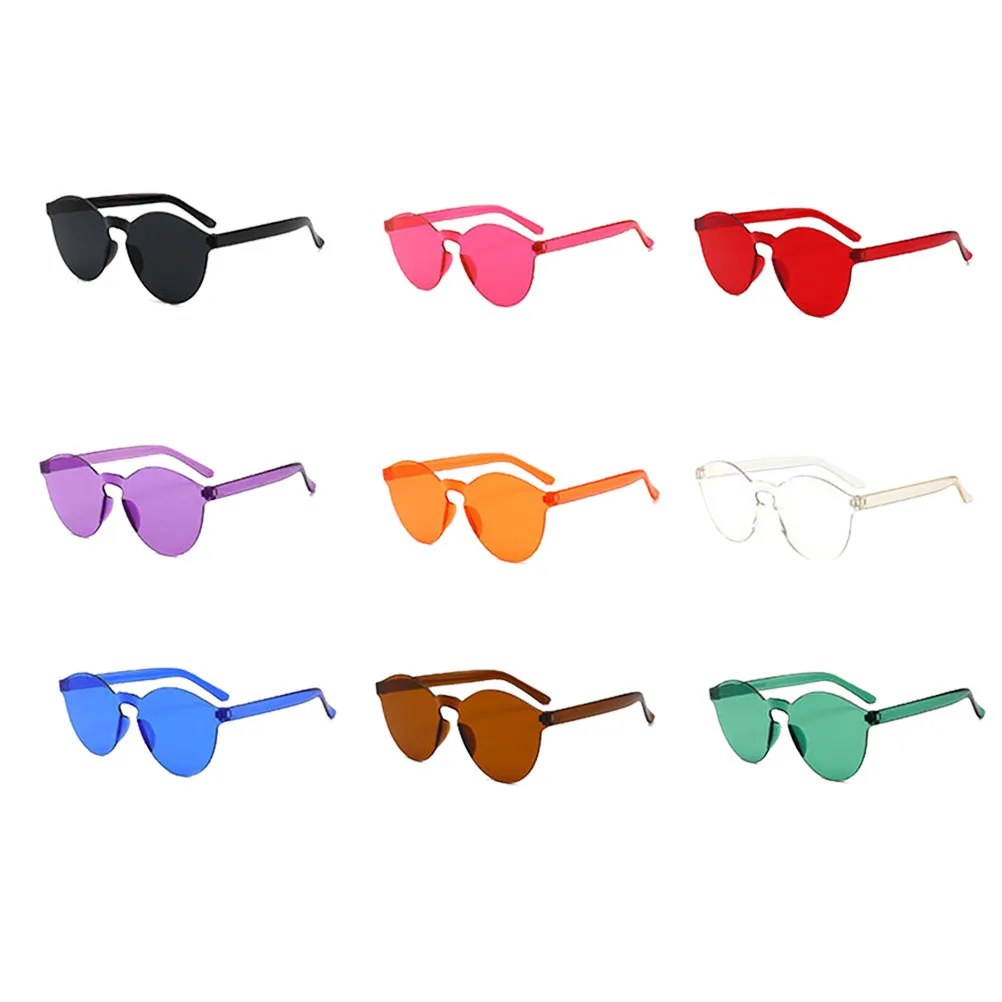 

9pcs Sunglasses Jelly Color Transparent Uv400 Protection Lightweight Fashion Eyewear For Outdoor Daily Wear Anti-Uv Accessories