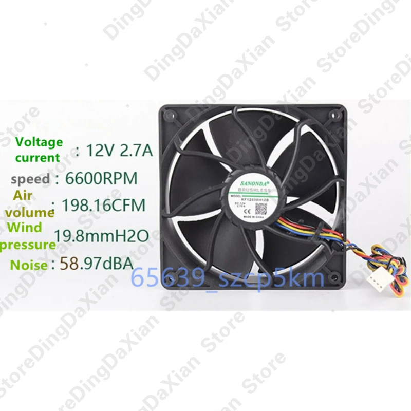1 шт. для Antminer QFR1212GHE |   12В 2.7А 6600 об/мин 4-контактный вентилятор для S9 S7 D3 L3+ 120×120×38мм
