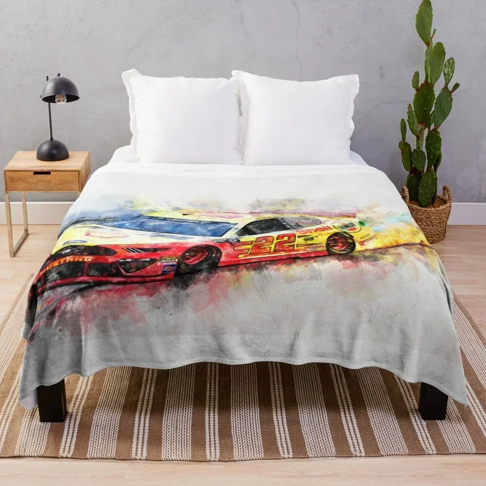 Joey Logano on Fire Throw Blanket Luxury Brand manga Blankets