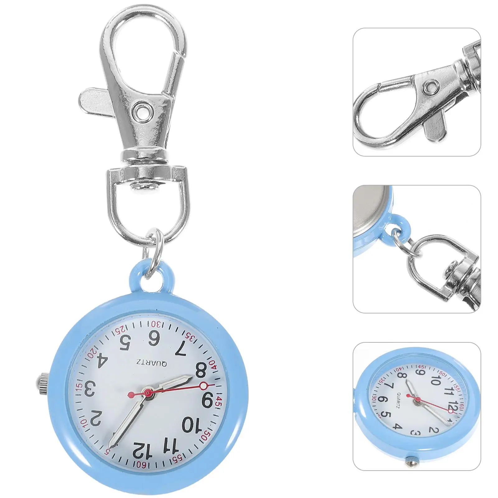 Nurse Watch Stainless Steel Metal Pocket Keychain 6 Pointer Vintage Quartz Medical Occasions Gift for Doctors Nurses Hospital
