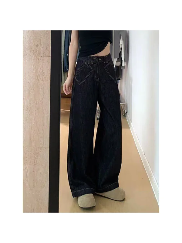 

plus Size High Waist Loose Wide Leg American Style Knife Jeans Women Spring Autumn New Fashion Slimming Scythe Pants