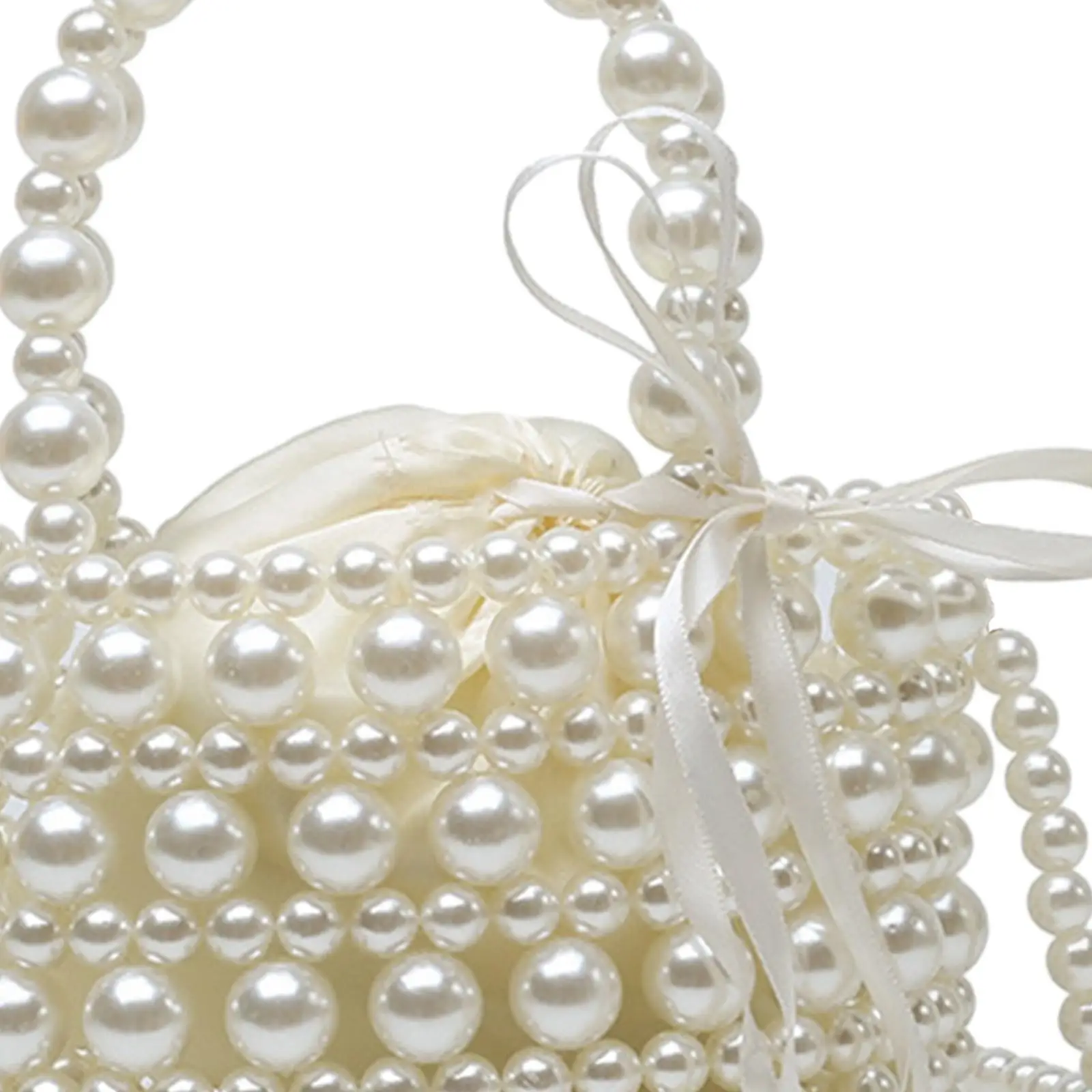 Beads Bucket Bag Bucket Drawstring Bag Handbag for Wedding Party Shopping image 4