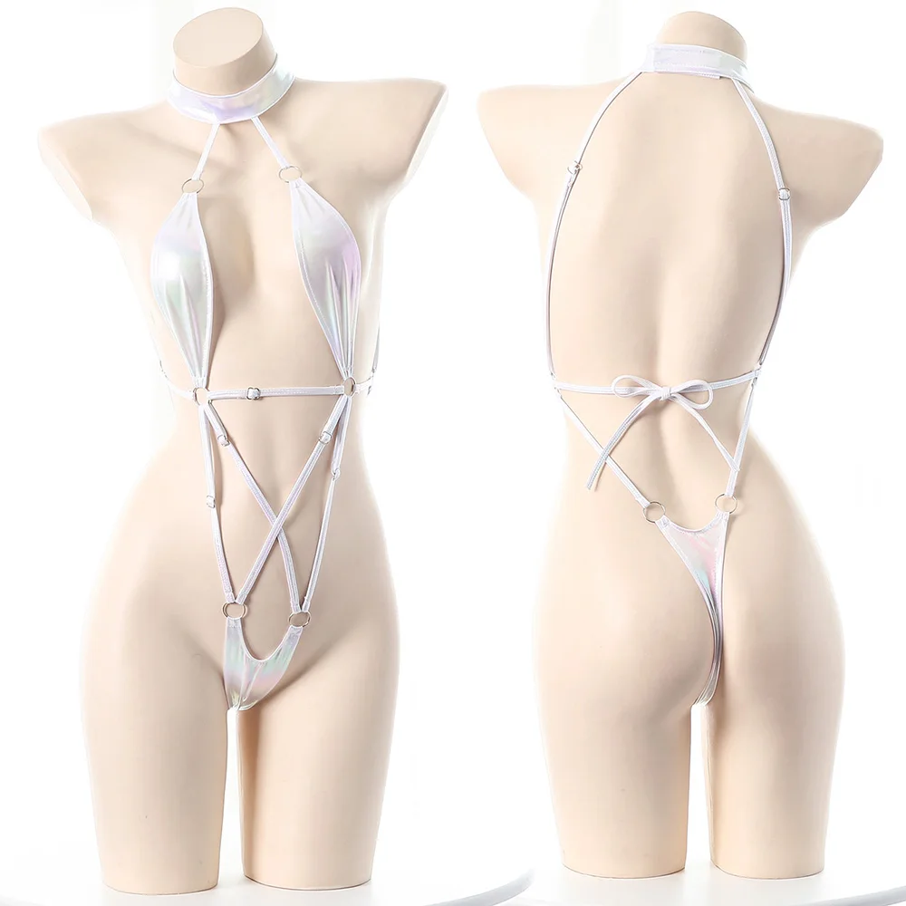 

Sexy Lingerie Micro Bikini 2025 Women Laser Fabric Bikini Bodysuit Bandage Bikinis Sets Swimsuit Swimwear Underwear