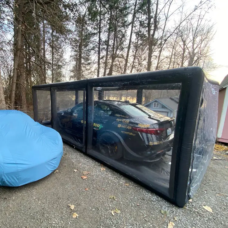 خيمة جراج سيارة قابلة للنفخ مقاومة للماء للاستخدام الخارجي، حجم قابل للتخصيص من مادة PVC الشفافة، سهلة الإعداد للعروض التجارية #4