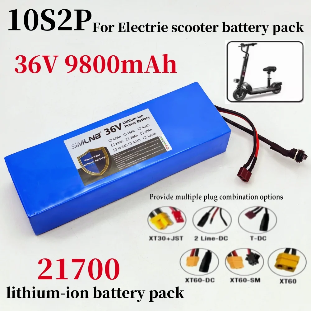 

10S2P 36V 9800mAh 21700 Lithium-ion Battery 500W with BMS electric scooter battery 10S2P rechargeable battery