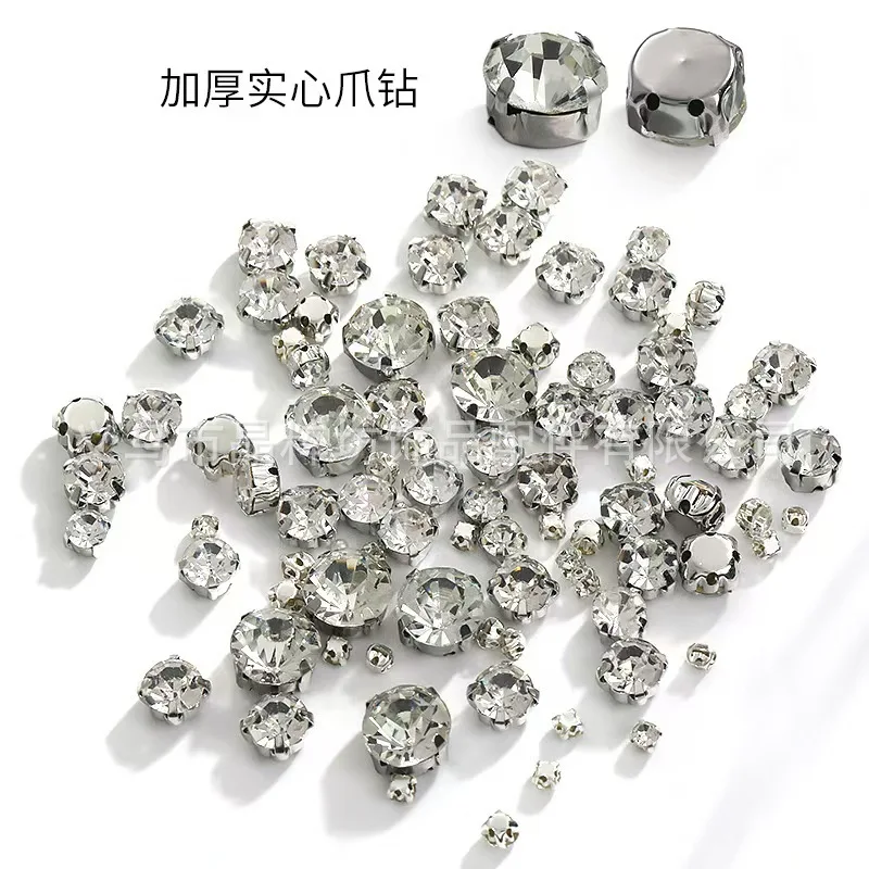 Single Claw Glass Sew on Rhinestones for DIY Crafts Dress Shoes Jewelry Handmade Decoration Crystal Flatback Sewing Stones