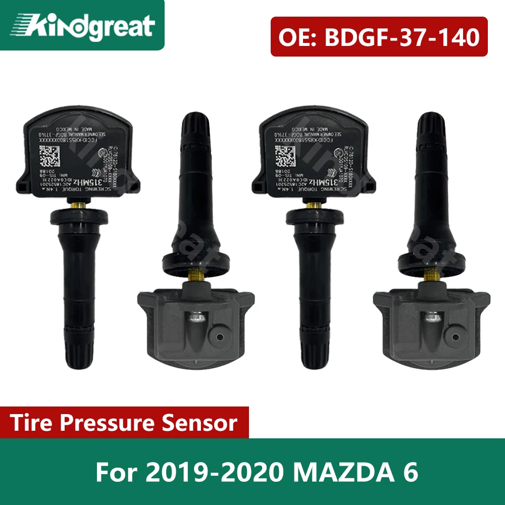 4PCS/Lot BDGF-37-140 315MHz Tire Pressure Sensor For 2019-2020 MAZDA 6 TPMS Tyre Monitring System Sensor  BDGF-37140