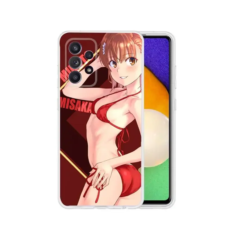 Railgun Misaka Mikoto Phone Case For Samsung Galaxy S 23 22 21 20 10 9 8 7 6 Plus Ultra 5G Edge lite Transparent Silicone Cover