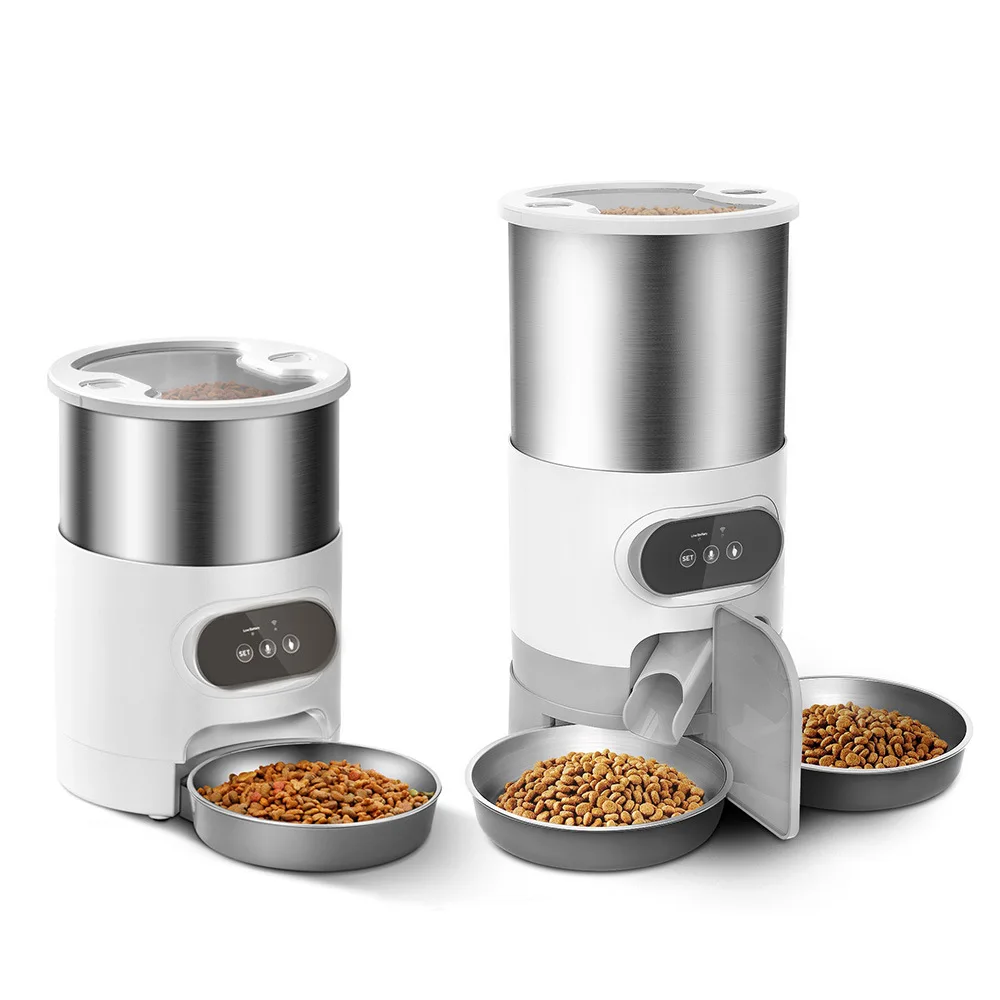 

Automatic Pet Food Dispenser Double Bowls Wifi Smart Timing Cat Dog Feeder Electric Dry Pet Feeder Bowl