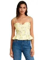 Chu Sau beauty Women New Fashion Sweet Floral Print Cropped Tops French V-Neck Sexy Backless Camisole Chic Ruffles Camis