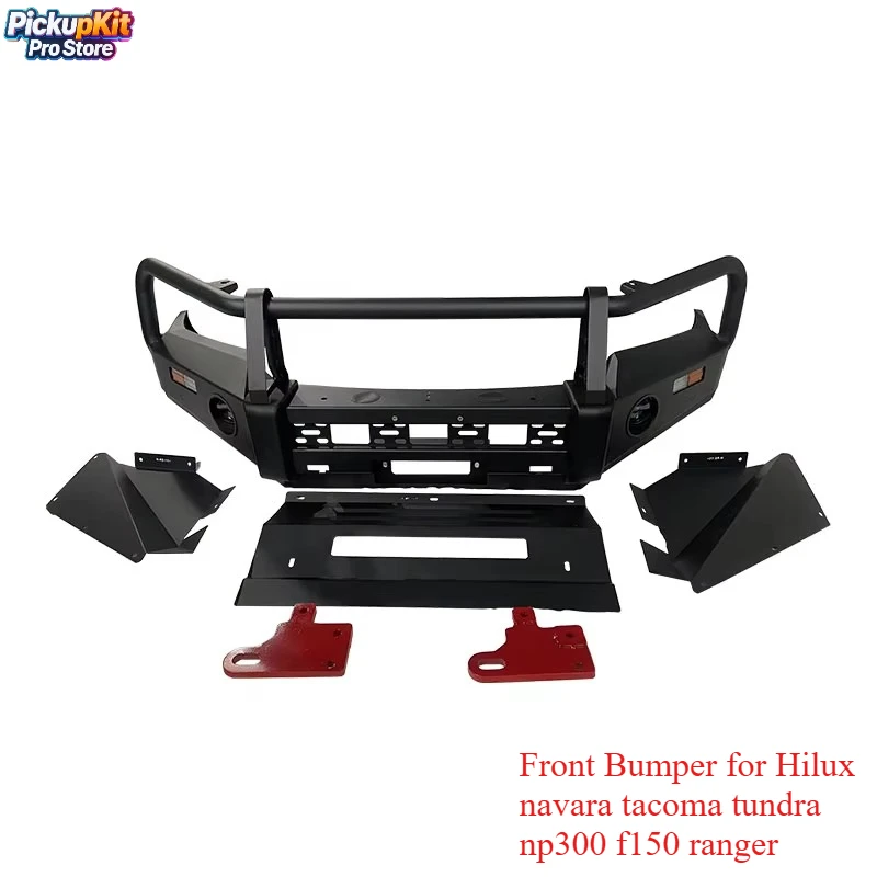 

Auto Pickup Truck Accessories Heavy Duty Black Steel Bull bar Front Bumper for Hilux navara tacoma tundra np300 f150 ranger