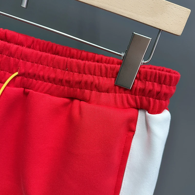 Black Green Red Shorts Side Stripe Shortpant Men Women Patchwork Splice Color Casual Drawstring Loose Short Pants Breeches