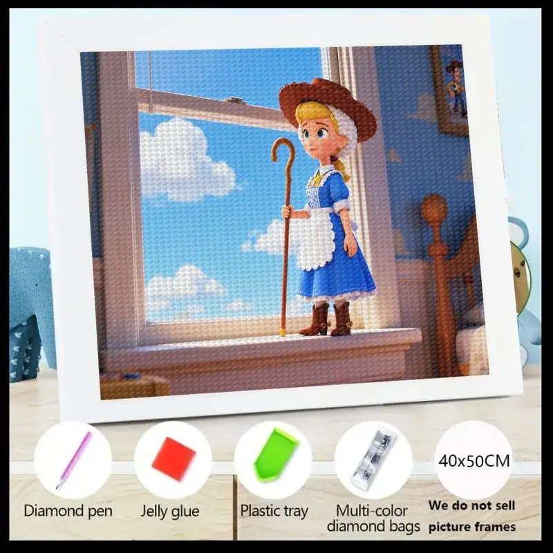 

1 шт. 5D DIY комплект алмазной живописи, персонаж мультфильма Bo Peep, полная дрель, хрустальные стразы, тема «История игрушек», блестящий алмаз Em