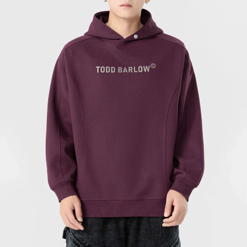 

Весенне-осенние толстовки, мужские топы, уличная одежда с буквенным принтом, фиолетовые модные толстовки, мужская толстовка для молодых людей